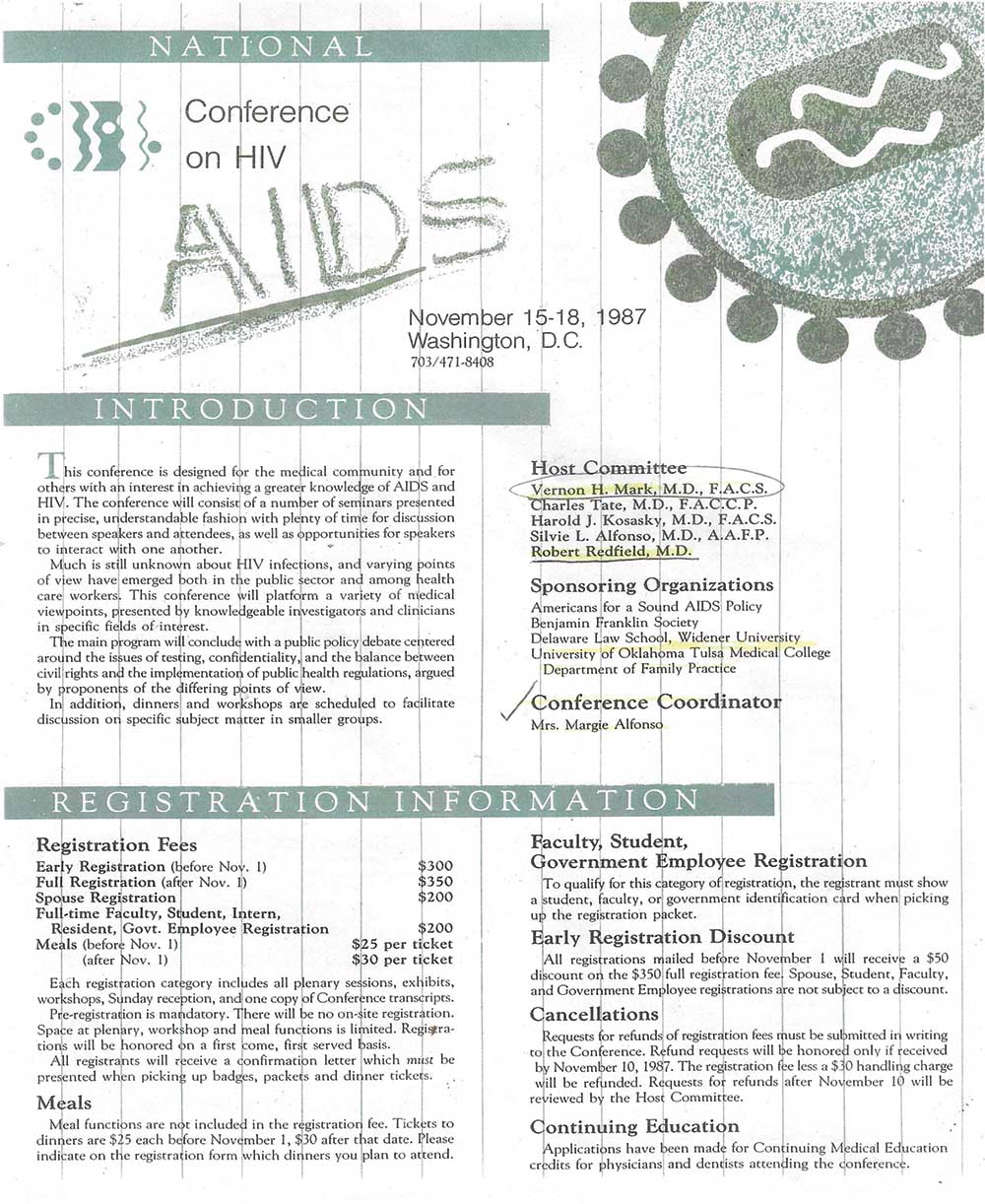 AIDS Conference Schedule Pg 1